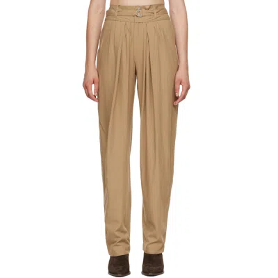 Isabel Marant Étoile Tan Celia Trousers In 50lb Light Bronze