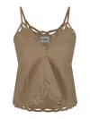 Isabel Marant Étoile Sleeveless V-neckline Crochet Detailing In Green