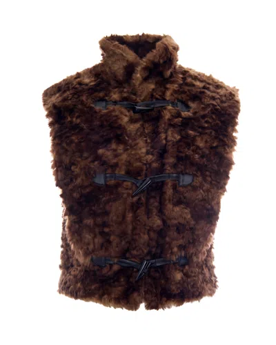 Isabel Marant Étoile Isabel Marant Etoile Tech Fabric High-collar Long-sleeve Jacket With Side Pockets In Brown
