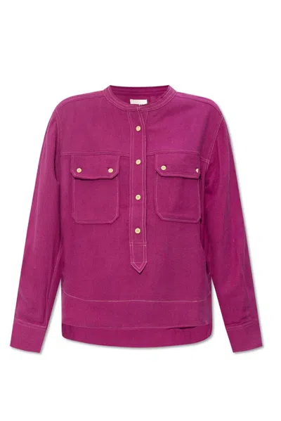 Isabel Marant Étoile Tecoyo Buttoned Silk Top In Pink