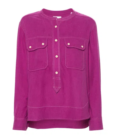 Isabel Marant Étoile Tecoyo Silk Blouse In Pink