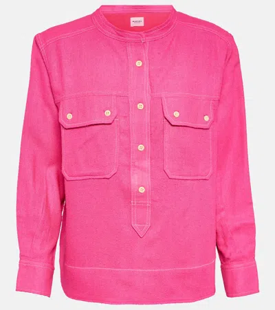 Isabel Marant Étoile Tecoyo Silk Top In Neon Pink
