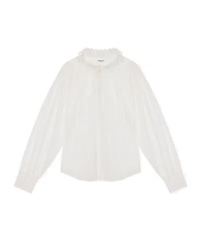 Isabel Marant Étoile Terzali Broderie-anglaise Shirt In White