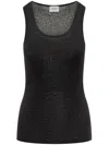 Isabel Marant Étoile Linen Tank Top In Jersey In Black