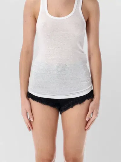 Isabel Marant Étoile Thea Linen Tank Scoop Neck Racerback In White