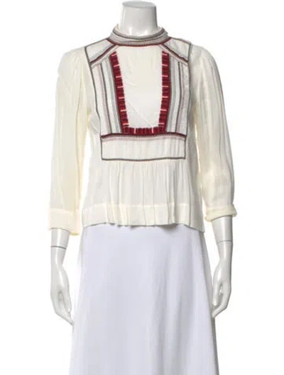 Pre-owned Isabel Marant Étoile Three-quarter Sleeve Blouse In White