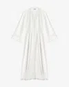 Isabel Marant Étoile Tianny Pleated Broderie Anglaise Cotton Midi Dress In White