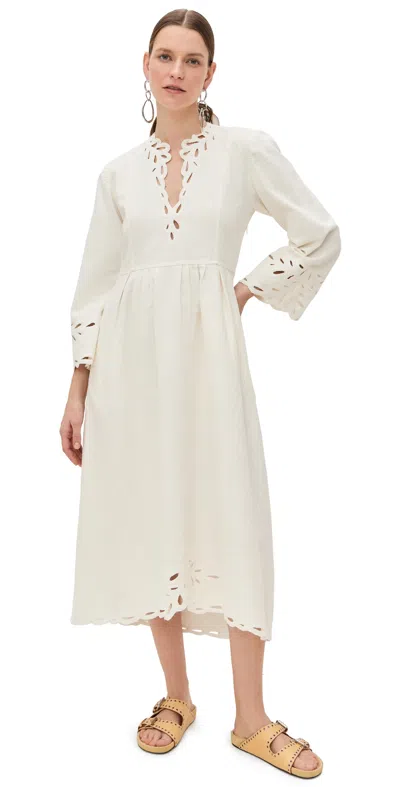 Isabel Marant Étoile Isabel Marant Etoile Women White Linen Blend Veona Dress In Neutral