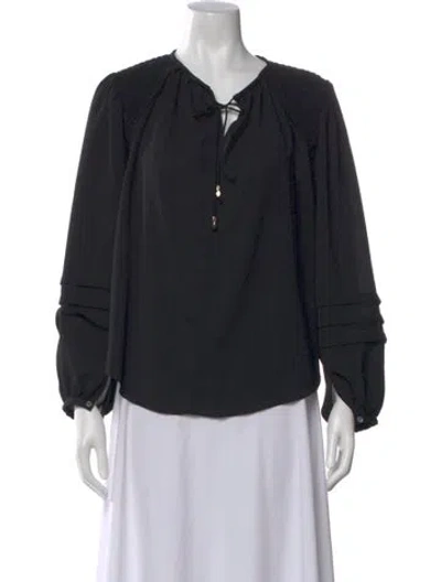 Pre-owned Isabel Marant Étoile Tie Neck Long Sleeve Blouse In Black