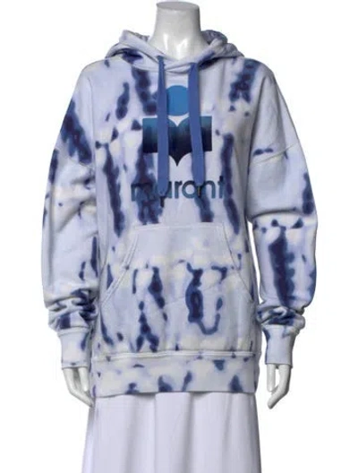 Pre-owned Isabel Marant Étoile Tie-dye Print Crew Neck Hoodie In Blue