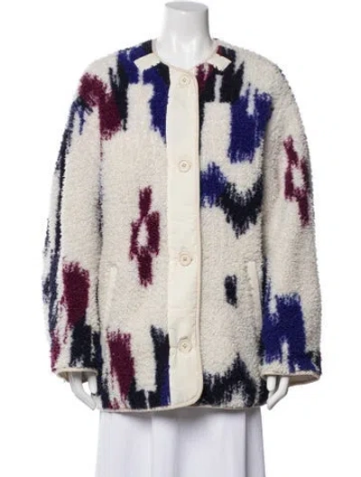 Pre-owned Isabel Marant Étoile Tie-dye Print Faux Fur Coat In Neutral