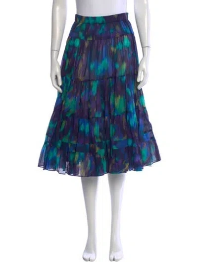 Pre-owned Isabel Marant Étoile Tie-dye Print Midi Length Skirt In Blue