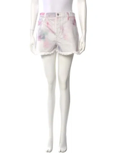 Pre-owned Isabel Marant Étoile Tie-dye Print Mini Shorts In White