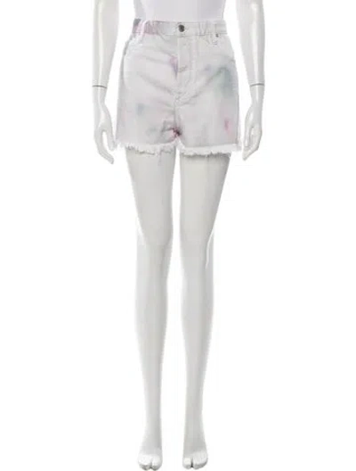 Pre-owned Isabel Marant Étoile Tie-dye Print Mini Shorts In White