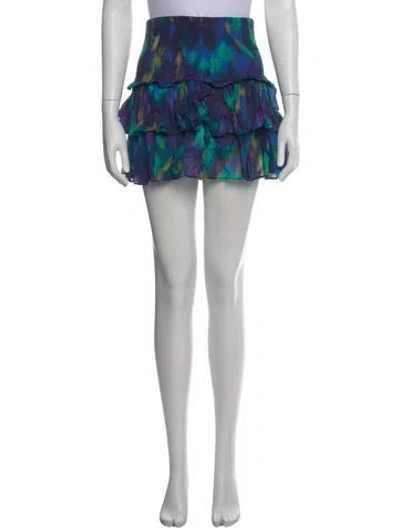 Pre-owned Isabel Marant Étoile Tie-dye Print Mini Skirt In Blue