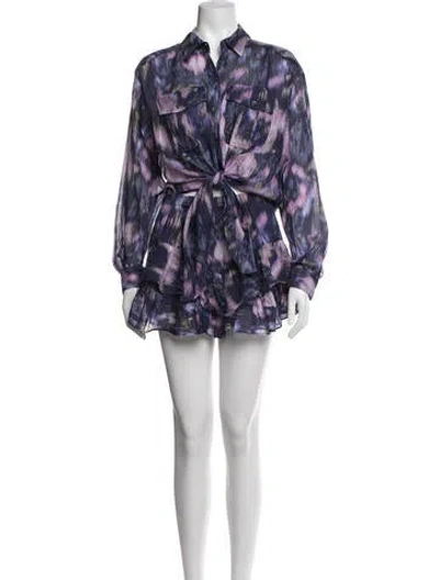 Pre-owned Isabel Marant Étoile Tie-dye Print Short Set In Purple