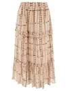 Isabel Marant Étoile Tiered Beige Skirt With Ruffled Hems In White