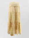 Isabel Marant Étoile Tiered Embroidery Mini Skirt Elastic Lace In Gray