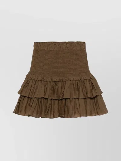 Isabel Marant Étoile Tiered Ruffled Layers Skirt In Brown