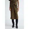 Isabel Marant Étoile Tijuana Plaid Cotton Skirt In Khaki/khaki