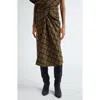 Isabel Marant Étoile Tijuana Plaid Cotton Skirt In Khaki/khaki