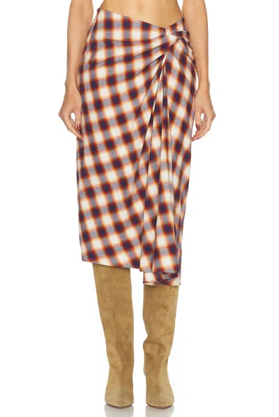 Isabel Marant Étoile Tijuana Skirt In Mird Midnight/red