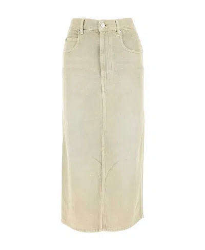 Isabel Marant Étoile Tilauria Denim Midi Skirt In Nude