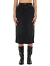 Isabel Marant Étoile Black Flozia Denim Midi Skirt In Black