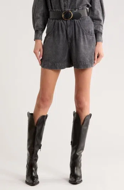 Isabel Marant Étoile Titea High Waist Paperbag Shorts In Gray
