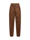 Isabel Marant Étoile Tobacco Vintage Faux Leather Kelvina Trousers In Brown