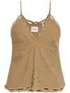Isabel Marant Étoile Sleeveless V-neckline Crochet Detailing In Green