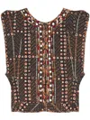 Isabel Marant Étoile Isabel Marant Etoile Cerza Short Printed And Embroidered Cotton Cardigan In Black