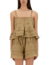 Isabel Marant Étoile Isabel Marant Etoile Embroidered Khaki Denys Tank Top In Green