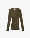 Isabel Marant Étoile Ruched Knit Top In Brown