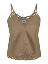 Isabel Marant Étoile Sleeveless V-neckline Crochet Detailing In Green