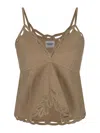 Isabel Marant Étoile Sleeveless V-neckline Crochet Detailing In Green