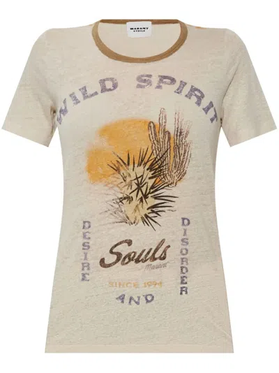 Isabel Marant Étoile Isabel Marant Etoile Top Mc Kiliann Beige Wild Spirit Knit In Ecru/sand