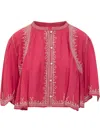 Isabel Marant Étoile Perkins Embroidered-detailing Blouse In Pink