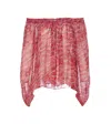 Isabel Marant Étoile Off-the-shoulder Printed Top Lightweight Fabric In Red