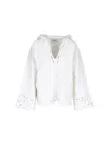 Isabel Marant Étoile Hooded Cut-out Front Pocket Top In White