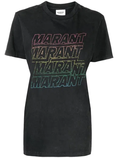 Isabel Marant Étoile Zoeline Logo-print T-shirt In Grey