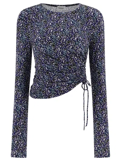 Isabel Marant Étoile Jazzy Viscose Blend Long Sleeve Top In Blue