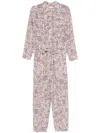 Isabel Marant Étoile Ziya Long Jumpsuit With Paisley Print In Beige