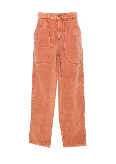Isabel Marant Étoile Onyta Patch-pocket Corduroy Trousers In Orange