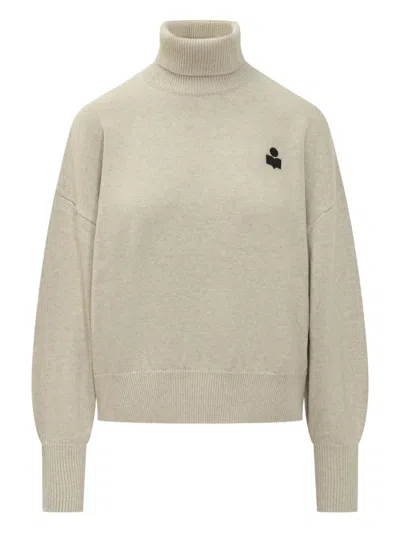 Isabel Marant Étoile Turtleneck Logo-embroidered Sweater In Neutral