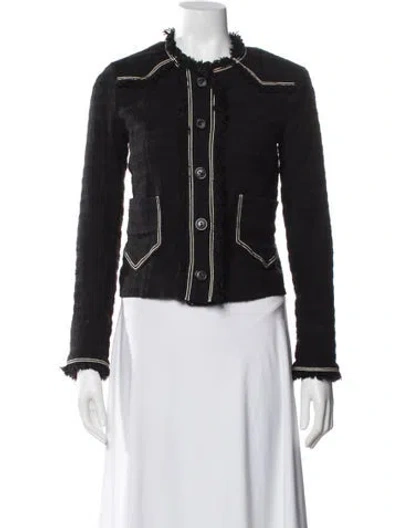 Pre-owned Isabel Marant Étoile Tweed Biker Jacket In Black