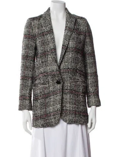 Pre-owned Isabel Marant Étoile Tweed Pattern Blazer In Black