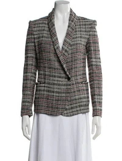 Pre-owned Isabel Marant Étoile Tweed Pattern Blazer In Black