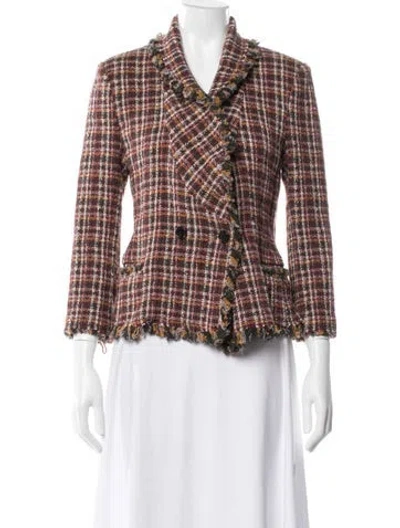 Pre-owned Isabel Marant Étoile Tweed Pattern Blazer In Red