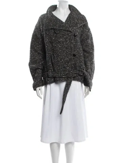 Pre-owned Isabel Marant Étoile Tweed Pattern Coat In Black